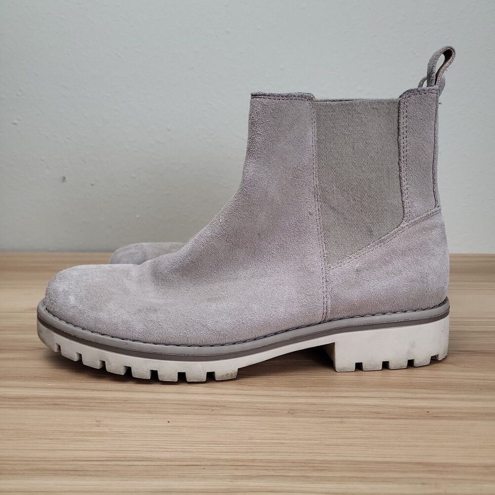 Crown Vintage Womens Tipryn Gray Leather Round Toe Chelsea Boot Size 8 M